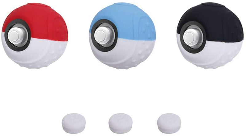 CHINFAI Silicone Grip Case for Pokeball Plus Controller, Protective Cover with Thumbsticks for Nintendo Switch Pokemon Lets Go Pikachu Eevee Games 3 Pack - Dot