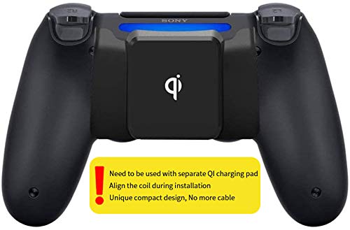CHINFAI Qi Wireless Charging Receiver for PS4/PS4 Slim/PS4 Pro Controller Wireless Charger Adapter for PS4 DualShock 4 Controller