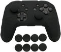 CHINFAI Silicone Case Grip for Nintendo Switch Pro Controller with 4 Pair/8 Pcs Thumbstick Caps, (Black)