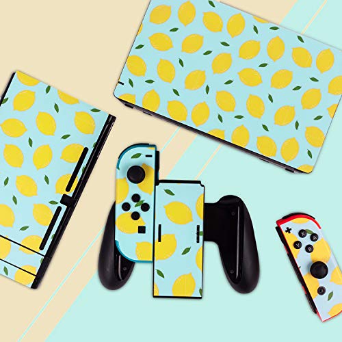 Decal Skin Covers for Nintendo Switch,Precutted Full set of Vinyl Stickers for Faceplate of Switch Console,Dock and Joycon Controllers-Lemon Green Yellow