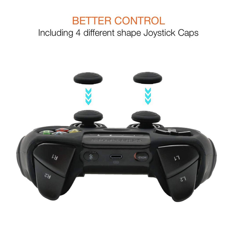 CHINFAI Silicone Skin for SteelSeries Nimbus Wireless Gaming Controller Anti-Slip Protector Grip Case Cover with 8 Thumb Grips
