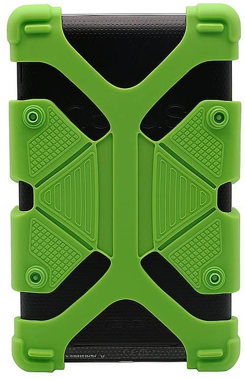 CHINFAI Universal 7 inch Tablet Case Shockproof Silicone Stand Cover for All Versions RCA Voyager Vankyo Yuntab Samsung Google Nexus MatrixPad Z1 Huawei 7" Android Tablet and More, Green