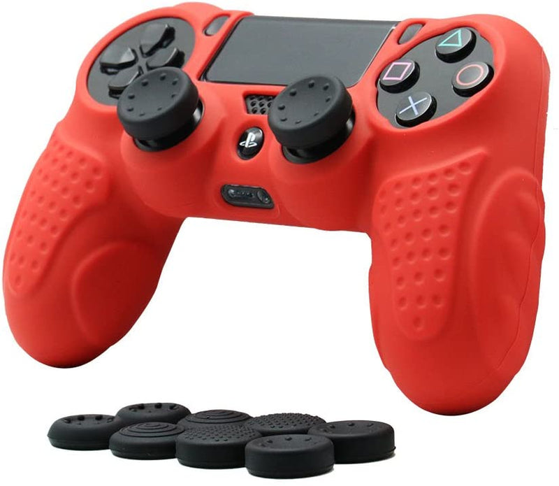 CHINFAI PS4 Controller DualShock4 Skin Grip Anti-Slip Silicone Cover Protector Case for Sony PS4/PS4 Slim/PS4 Pro Controller with 8 Thumb Grips (Black)