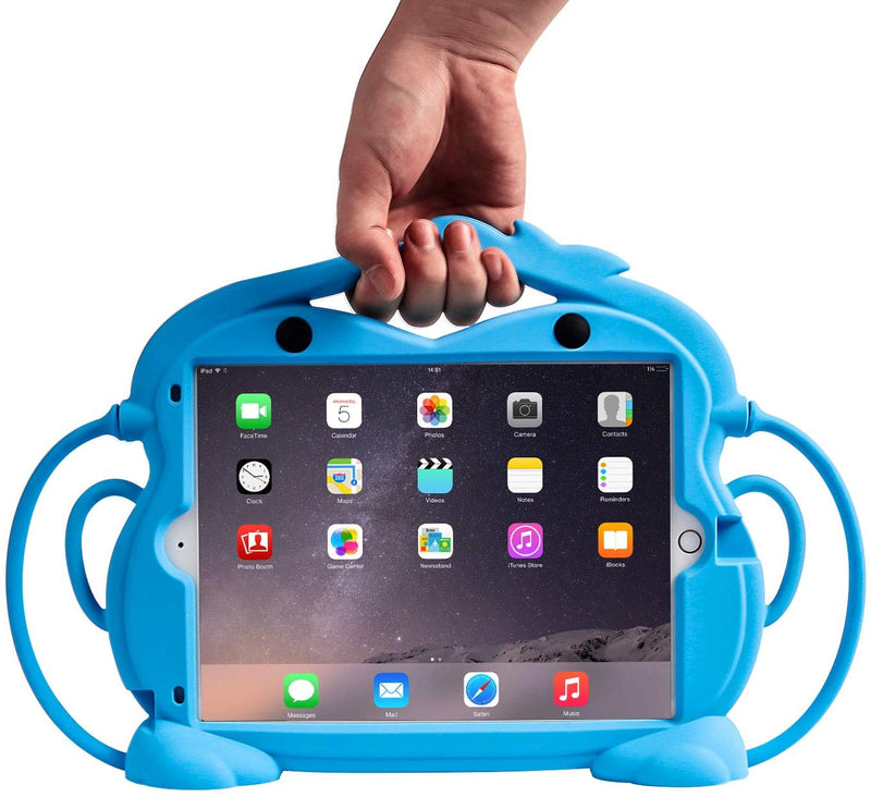 CHIN FAI Kids Case for iPad Pro 11 2020 2nd Generation - Fits iPad Pro 11 2018, Shockproof Silicone Handle Stand Protective Cover with Built-in Apple Pencil Holder for 11-inch iPad 2018 2020 (Blue)