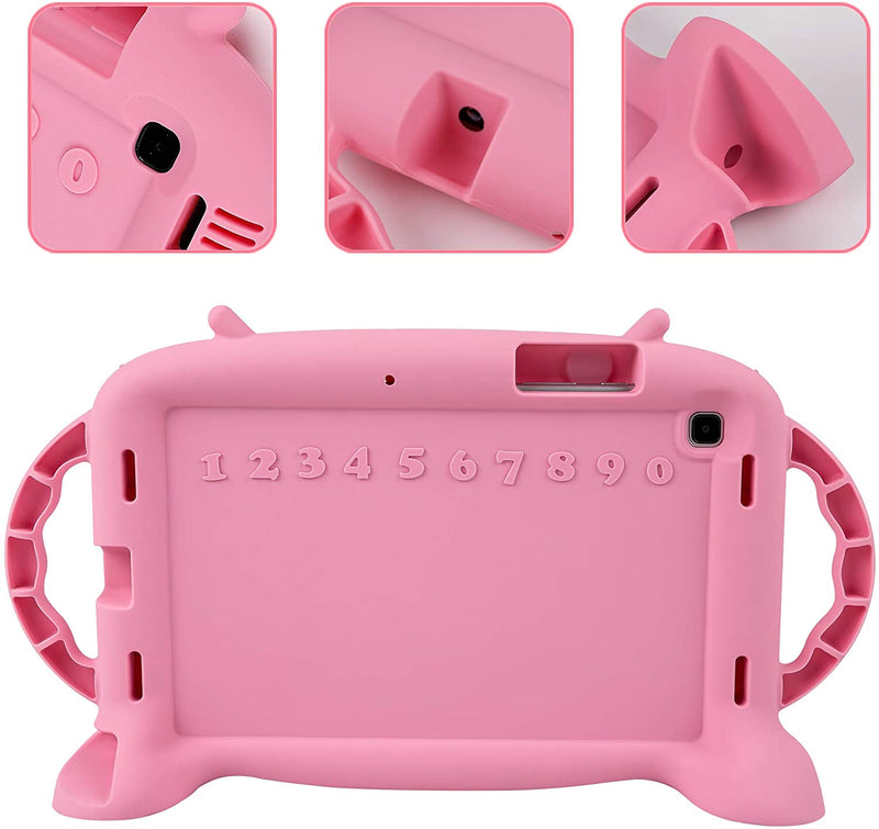 CHIN FAI Kids Case for Samsung Galaxy Tab A7 10.4 Inch 2020 (SM-T500/T505/T507), Kids Friendly Shockproof Soft Silicone Handle Stand Protective Cover for Galaxy Tab A7 10.4 Inch 2020 Release (Pink)