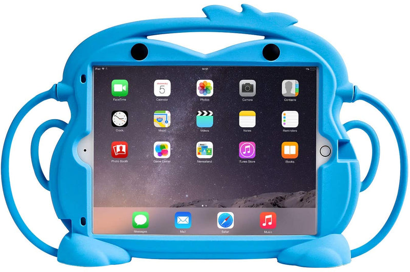 CHIN FAI Kids Case for iPad 10.2 8th Gen (2020)/7th Gen (2019) - Fits iPad Air 3 / iPad Pro 10.5, Shockproof Silicone Handle Stand Case with Built-in Apple Pencil Holder (Blue)