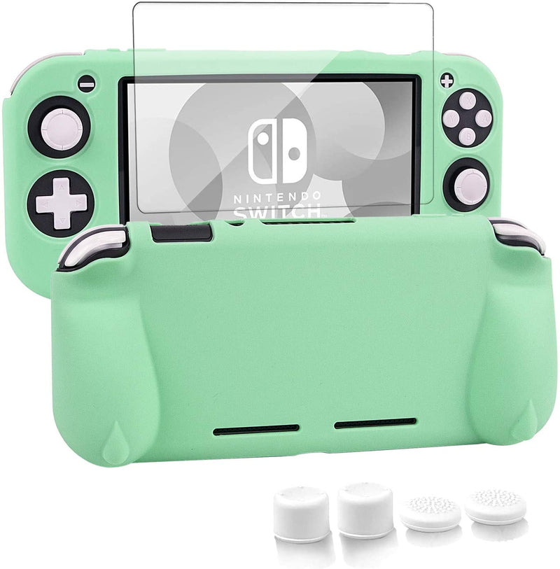 Silicone Protective Case for Nintendo Switch Lite, Soft Grip Case Cover with Comfort Ergonomic Handles for Nintendo Switch Lite 2019 [Self Stand][4 Thumb Stick Caps] (Turquoise)