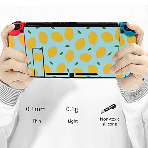 Decal Skin Covers for Nintendo Switch,Precutted Full set of Vinyl Stickers for Faceplate of Switch Console,Dock and Joycon Controllers-Lemon Green Yellow