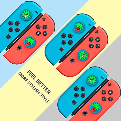 Thumb Grips for Nintendo Switch/Switch Lite,Silicone Analog Thumb Grip Caps Sets Joystick Cap Covers for Nintend Switch/Switch Lite,Set of 2 designs 4pcs-Social Distance Memory-Blue